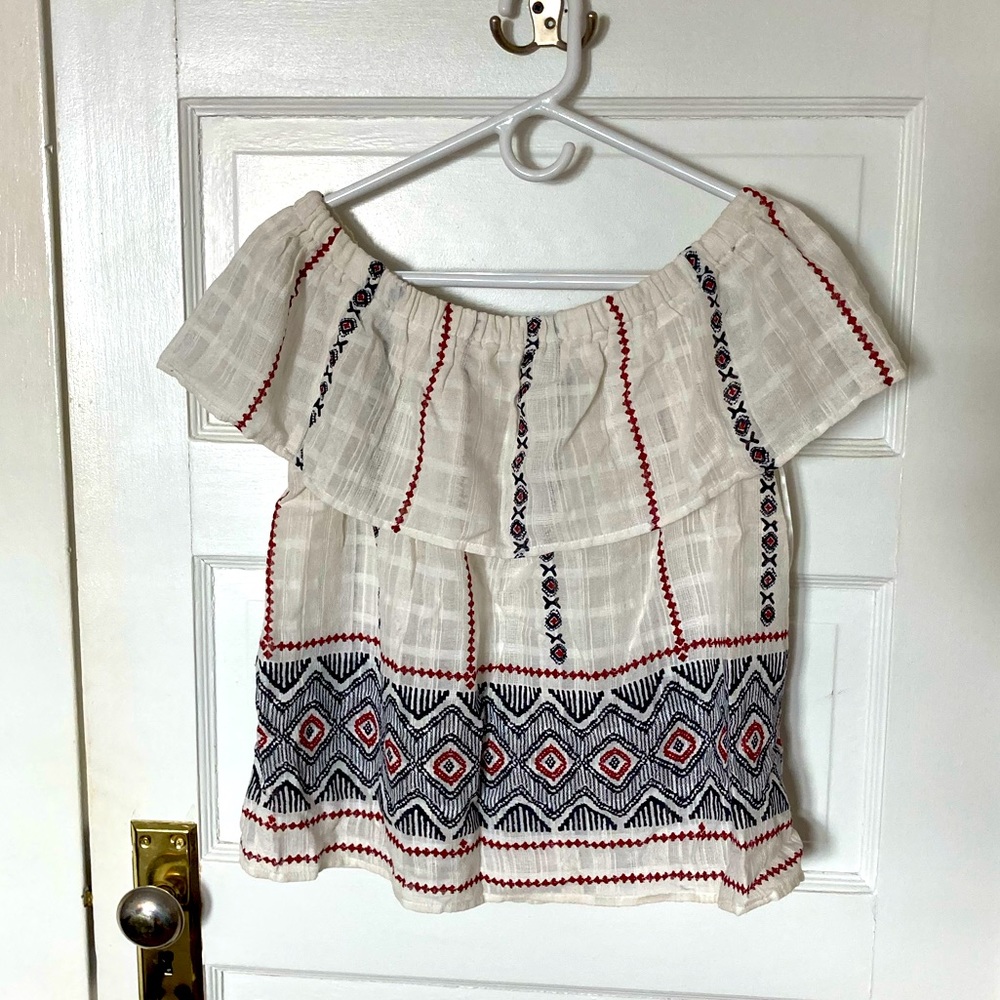 Off the Shoulder Pattern Top Size M